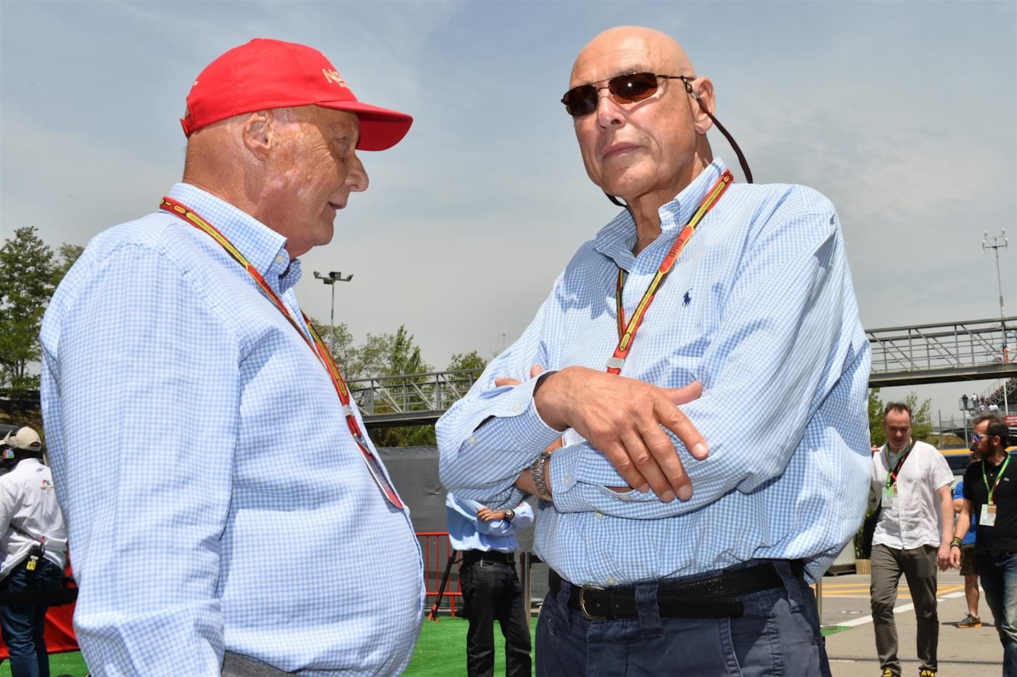 Niki Lauda (AUT) Mercedes AMG F1 Non-Executive Chairman and Peter Brabeck-Letmathe (AUT). Formula One World Championship, Rd5, Spanish Grand Prix, Qualifying, Barcelona, Spain, Saturday, 10 May 2014. © Sutton Images