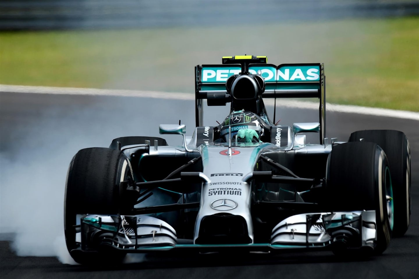 Nico Rosberg (GER) Mercedes AMG F1 W05 locks up under braking. Formula One World Championship, Rd18, Brazilian Grand Prix, Practice, Sao Paulo, Brazil, Friday, 7 November 2014