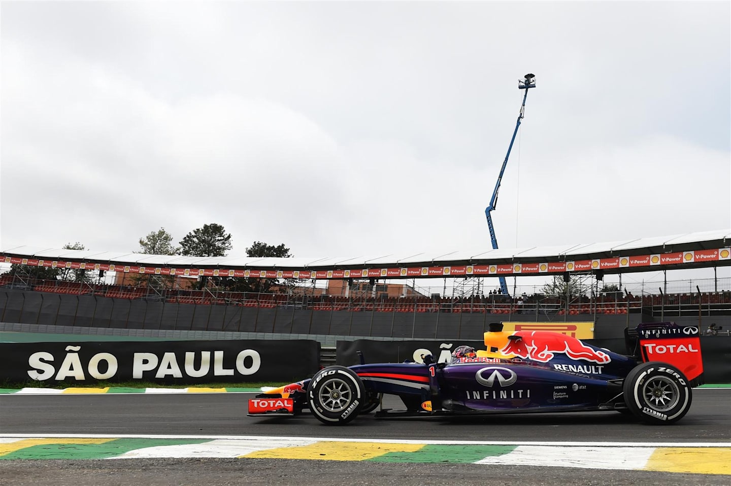 Sebastian Vettel (GER) Red Bull Racing RB10. Formula One World Championship, Rd18, Brazilian Grand Prix, Practice, Sao Paulo, Brazil, Friday, 7 November 2014