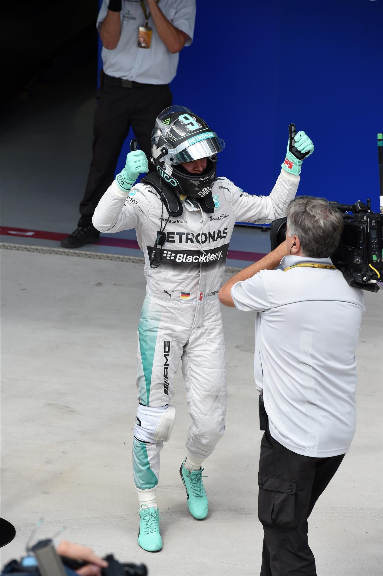 Race winner Nico Rosberg (GER) Mercedes AMG F1 celebrates in parc ferme. Formula One World Championship, Rd18, Brazilian Grand Prix, Race, Sao Paulo, Brazil, Sunday, 9 November 2014