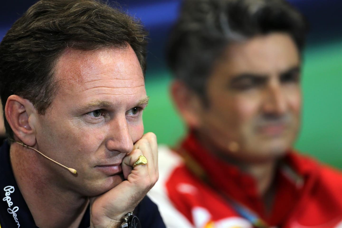 (L to R): Christian Horner (GBR) Red Bull Racing Team Principal and Marco Mattiacci (ITA) Ferrari Team Principal in the team principals Press Conference. Formula One World Championship, Rd6, Monaco Grand Prix, Practice, Monte-Carlo, Monaco, Thursday, 22 May 2014