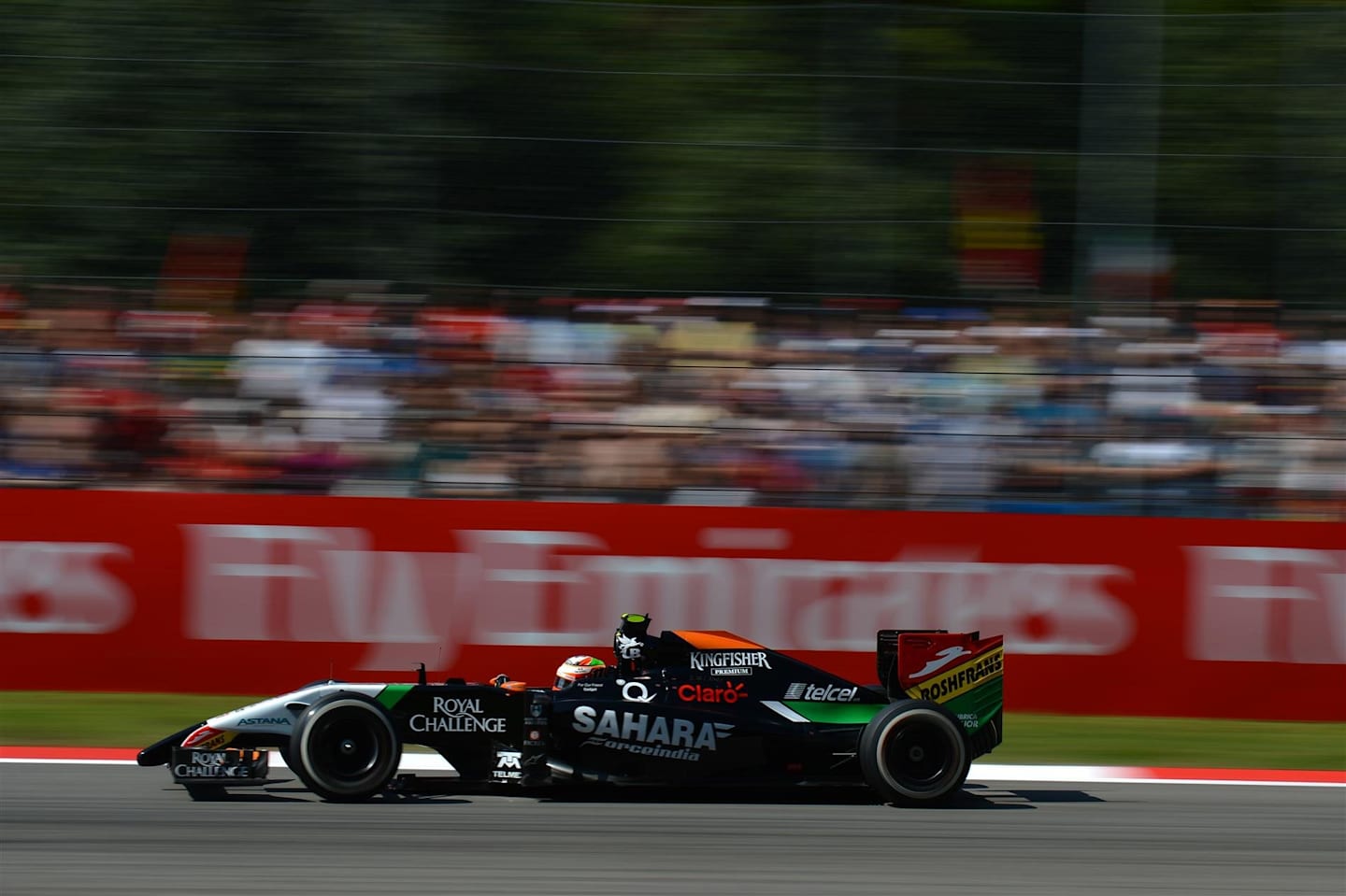 Sergio Perez (MEX) Force India VJM07. Formula One World Championship, Rd13, Italian Grand Prix, Monza, Italy, Qualifying, Saturday, 6 September 2014