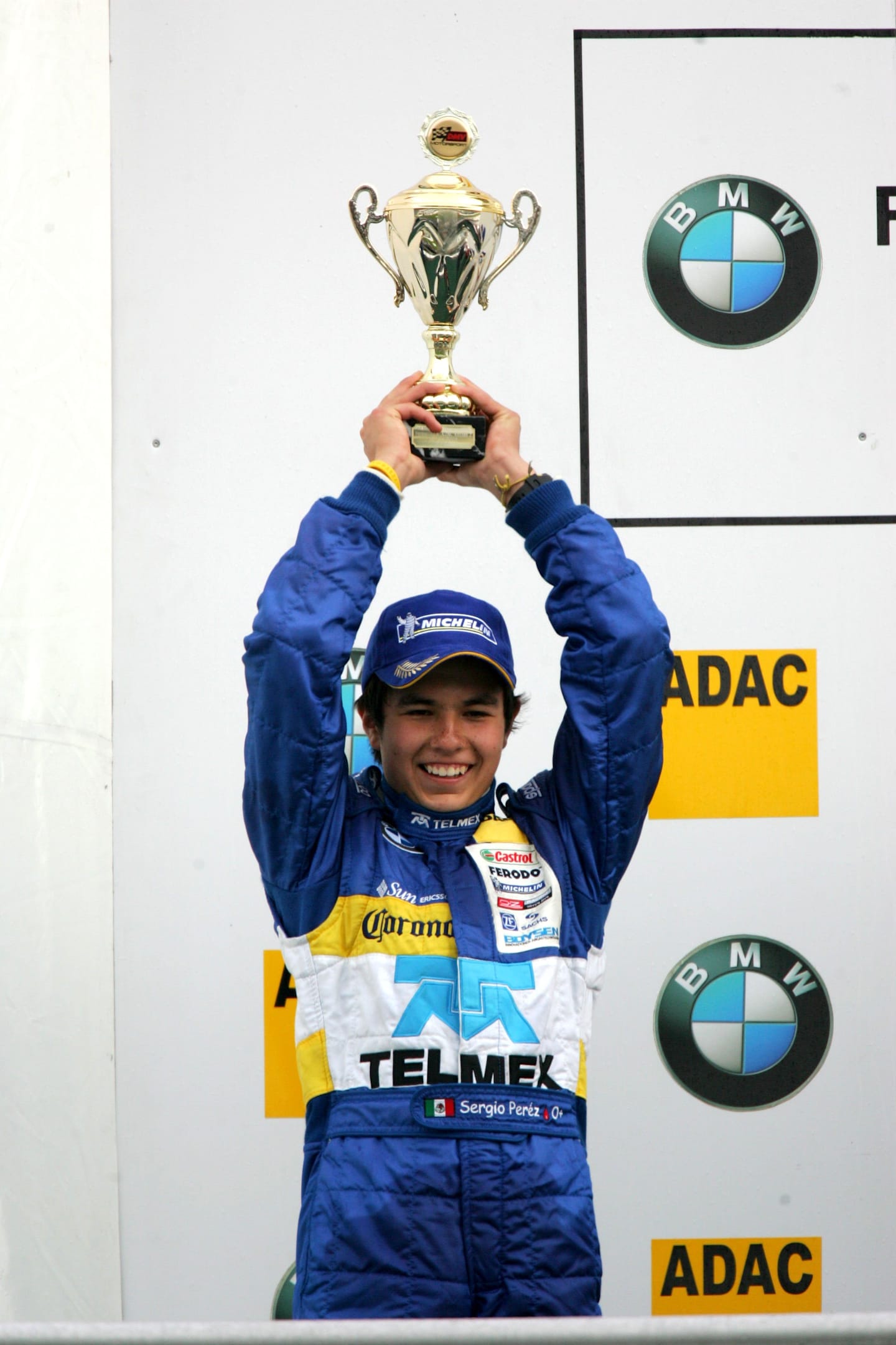 Podium, Sergio Perez (MEX), 4speed Media GmbH (2nd). Formula BMW ADAC Championship 2005, Rd 1&2, Hockenheimring. 17 April 2005