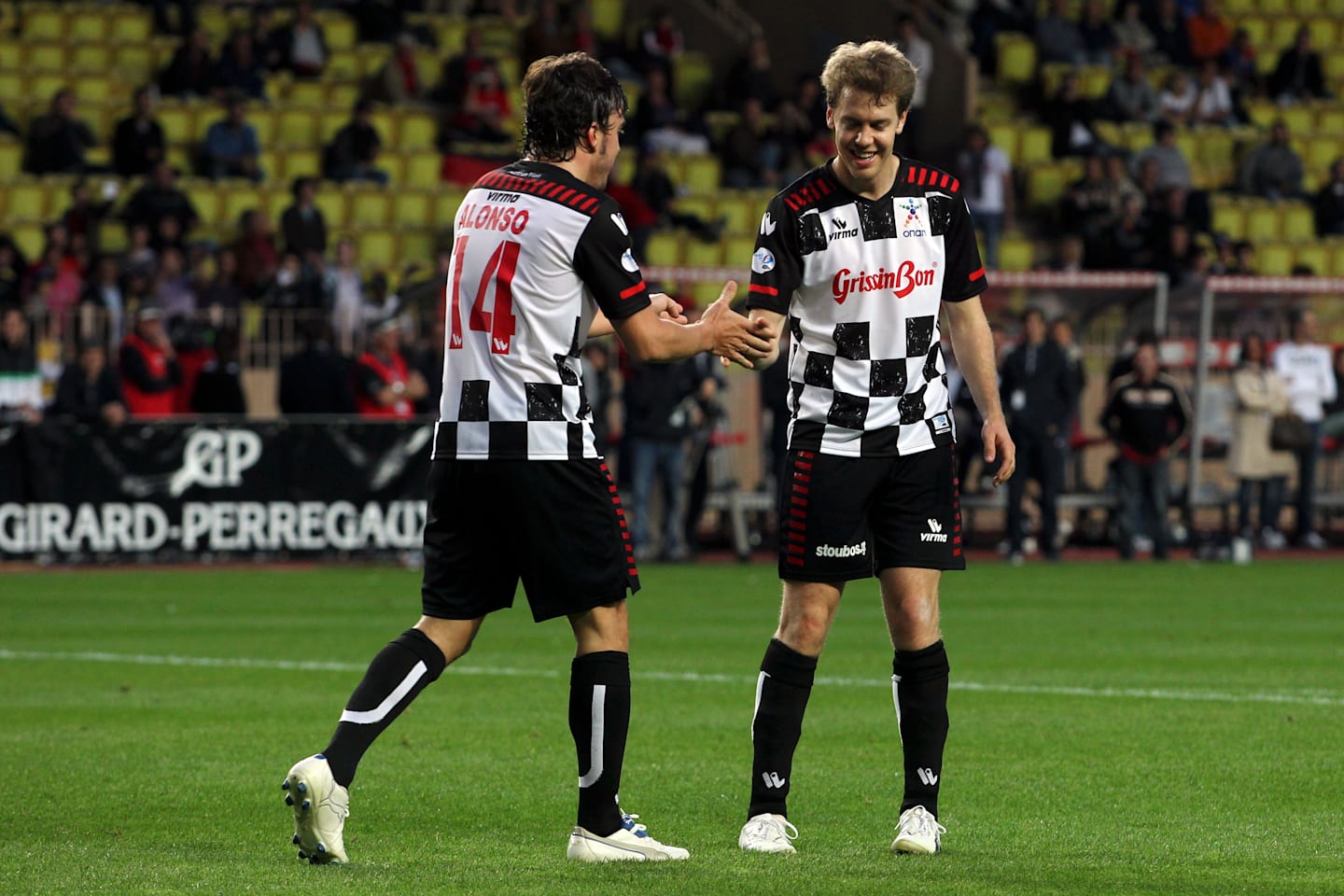 Fernando Alonso (ESP) Ferrari and Sebastian Vettel (GER) Red Bull Racing at the Monaco All Stars Soccer.
Formula One World Championship, Rd 6, Monaco Grand Prix Preparations, Monte-Carlo, Monaco, 10 -11 May 2010.
