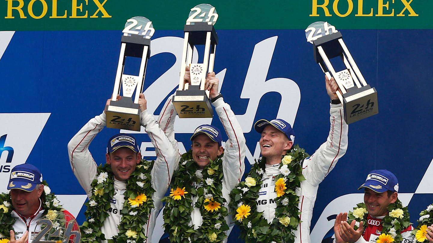 2015 Le Mans 24 Hours. Circuit de la Sarthe, Le Mans, France. Sunday 14 June 2015. Porsche Team