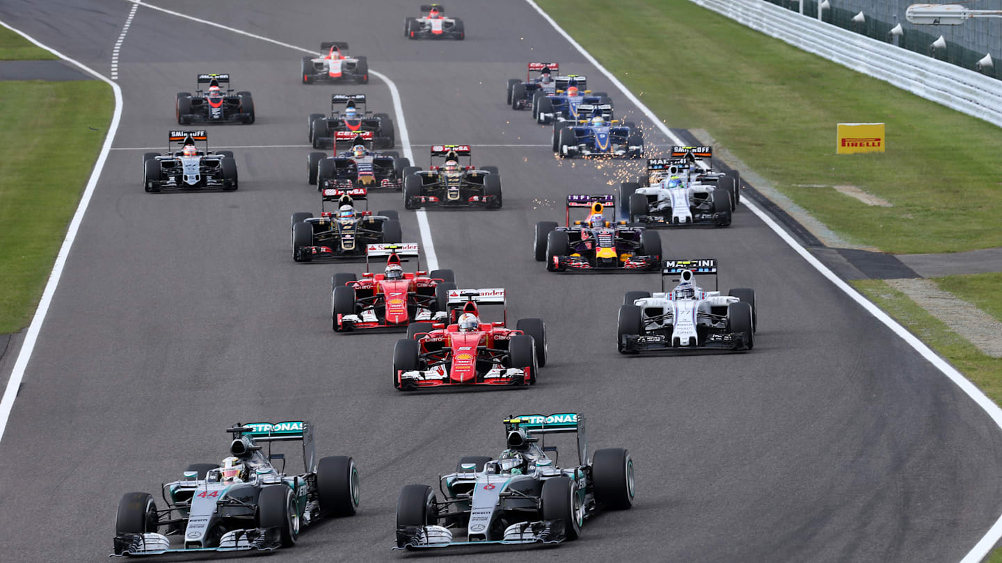 www.sutton-images.com  Lewis Hamilton (GBR) Mercedes AMG F1 W06 and Nico Rosberg (GER) Mercedes