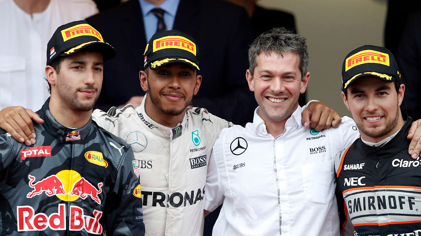 www.sutton-images.com  Race winner Lewis Hamilton (GBR) Mercedes AMG F1 celebrates on the podium