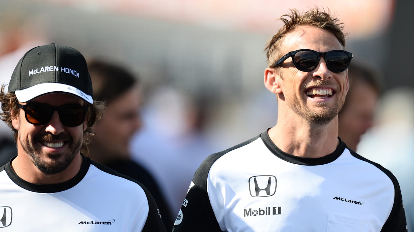 Fernando Alonso (ESP) McLaren and Jenson Button (GBR) McLaren at Formula One World Championship,