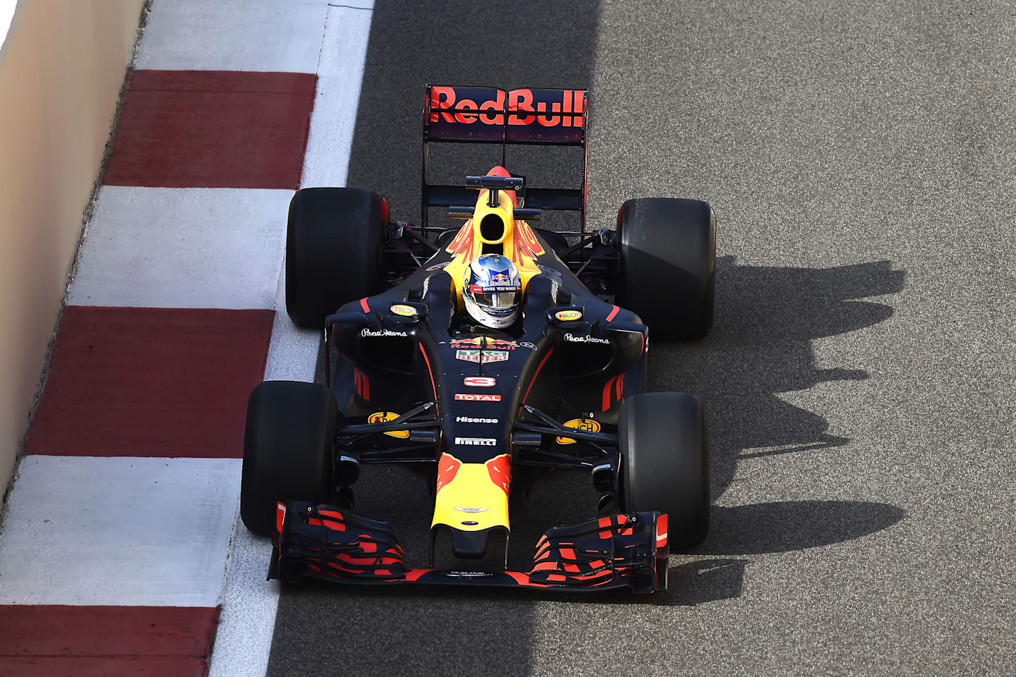 Daniel Ricciardo, Red Bull, during Pirelli 2017 tyre testing in Abu Dhabi © Foto Studio Colombo