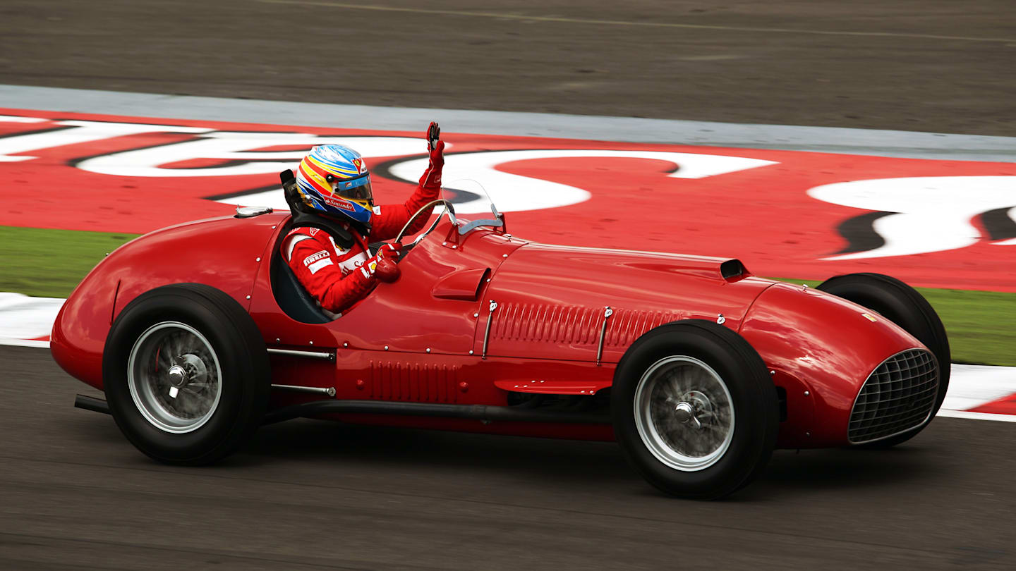Fernando Alonso (ESP) Ferrari drives a 1951 Ferrari 375.  Formula One World Championship, Rd 9,