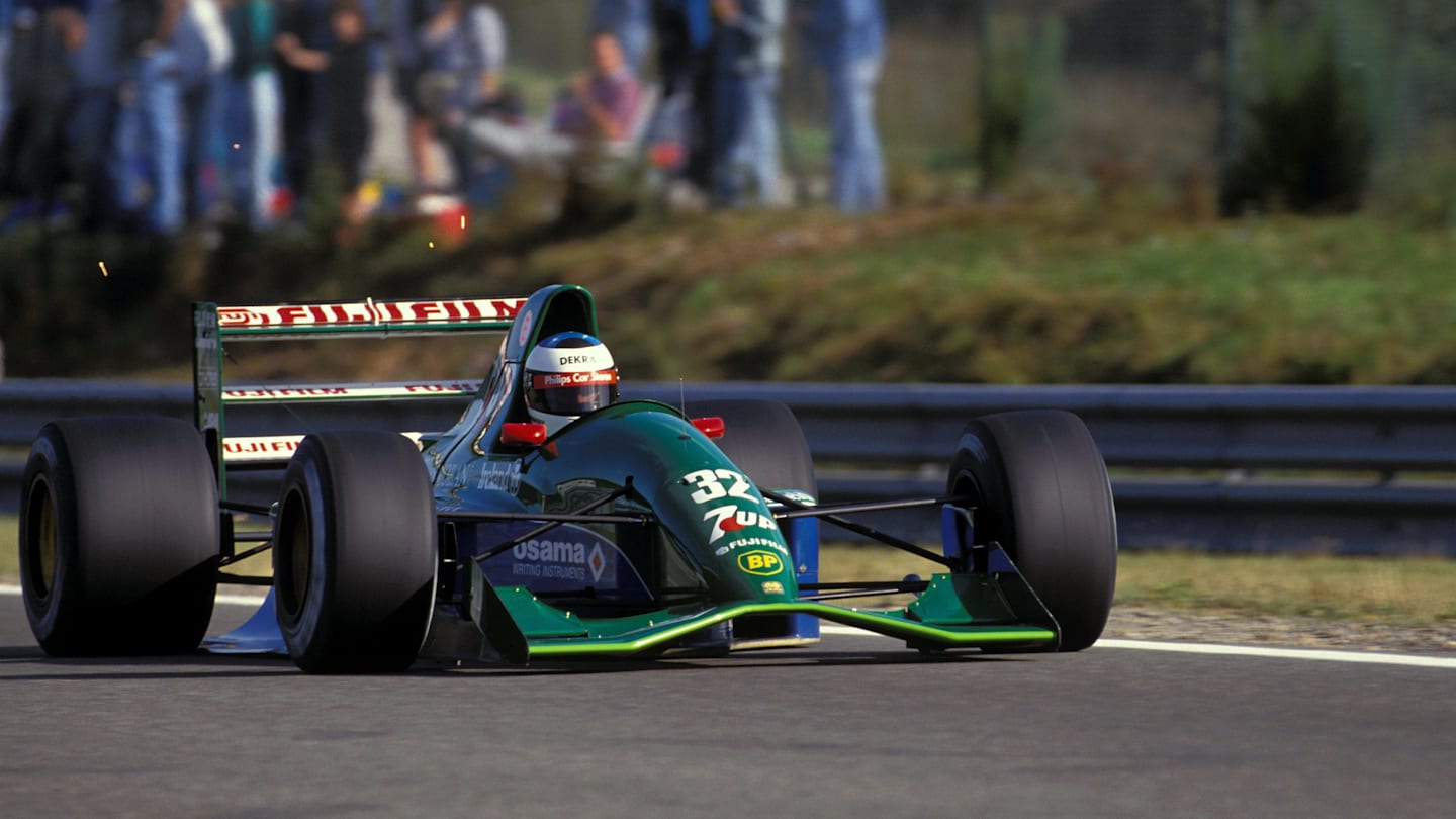 Michael Schumacher (GER) Jordan 191. 
Formula One World Championship, Rd11, Belgium Grand Prix, Spa, Belgium. 25 August 1991. © Sutton Motorsport Images