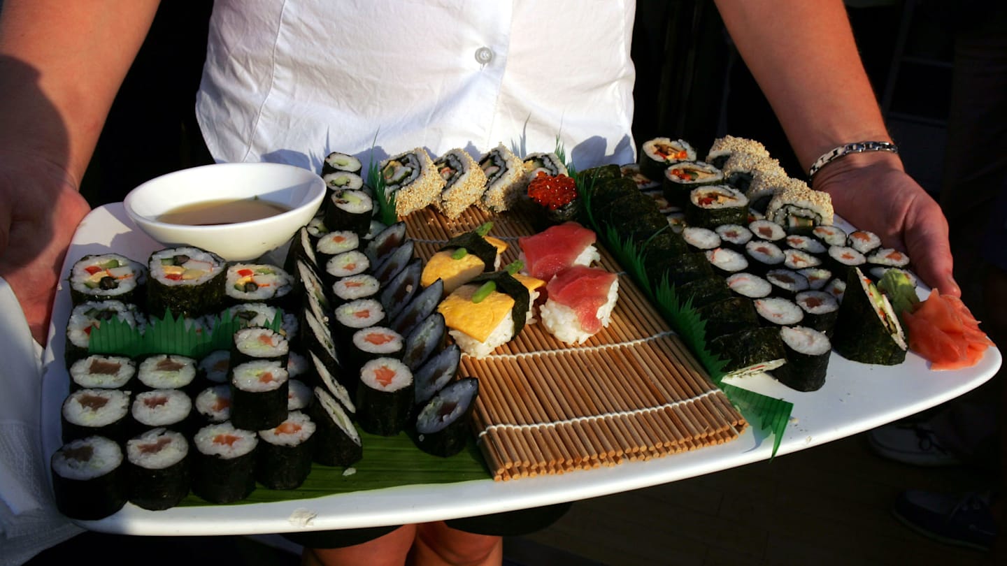 Food at a Super Aguri F1 Team party.  Formula One World Championship, Rd 7, Monaco Grand Prix,