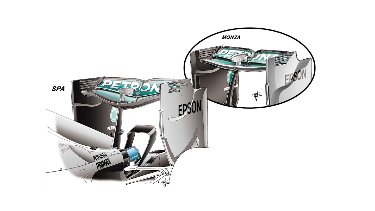 Mercedes F1 W06 Hybrid - Monza rear wing