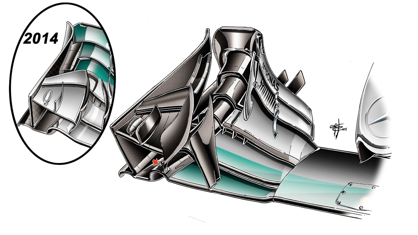 Mercedes F1 W06 Hybrid - revised front wing