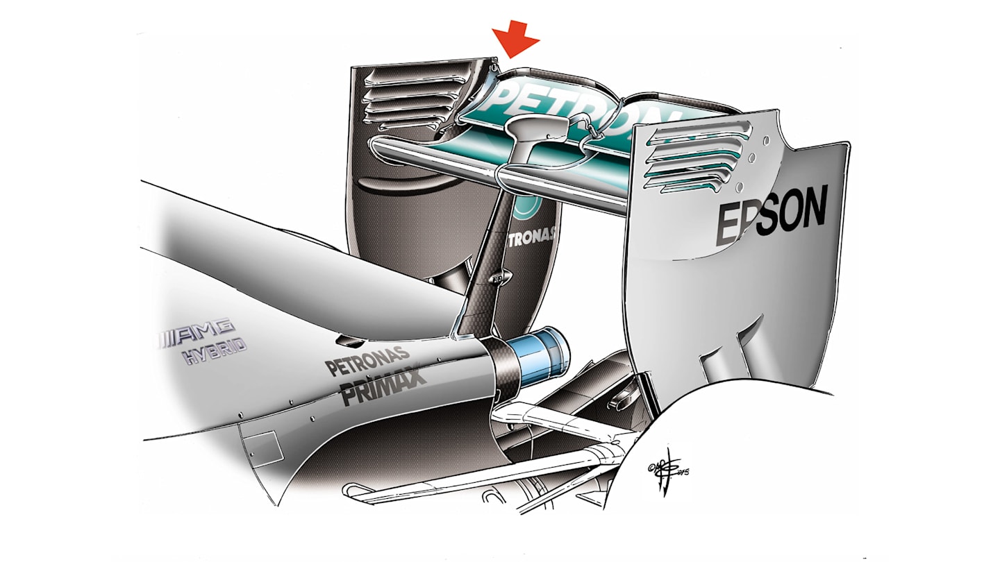 Mercedes F1 W06 Hybrid - cut rear wing