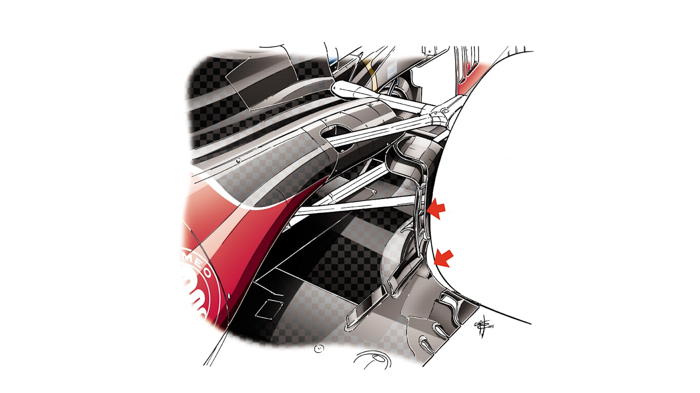 Ferrari SF15-T - rear brake duct aerodynamics