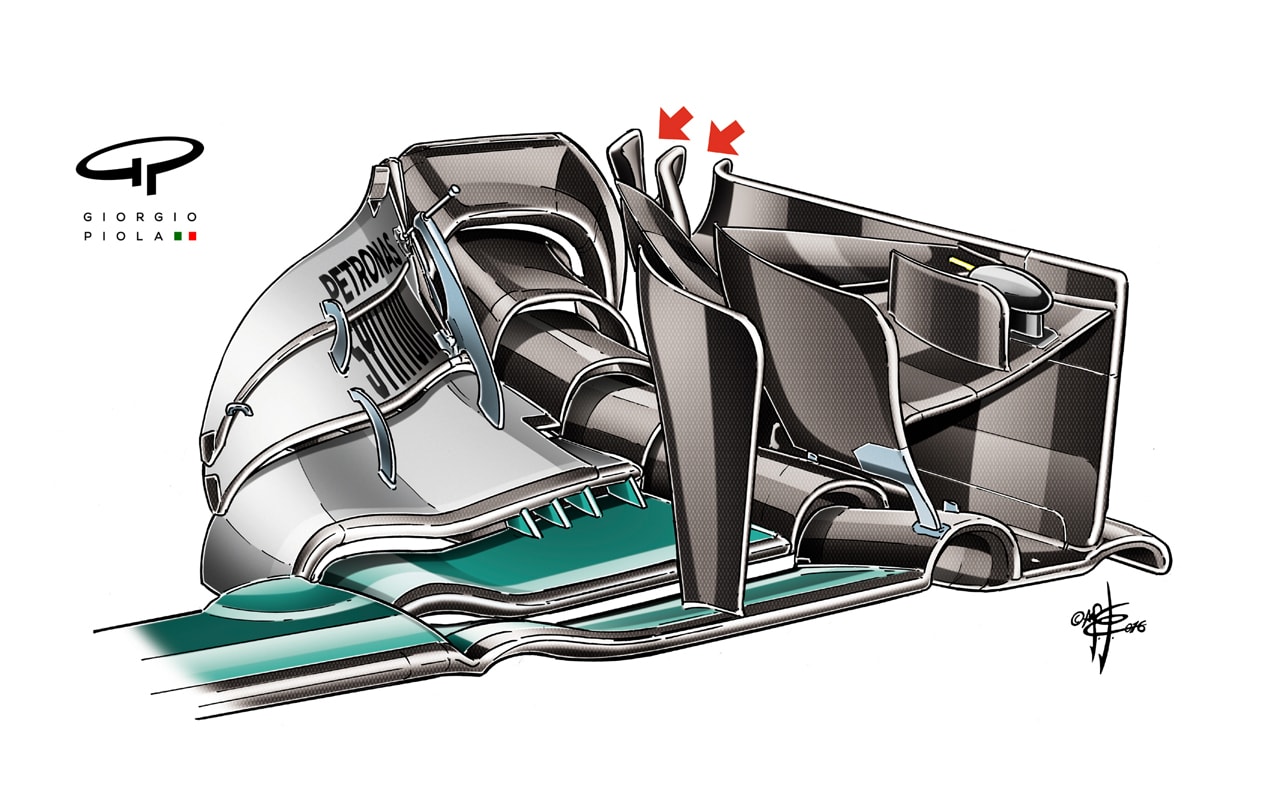 Mercedes F1 W07 Hybrid - front wing