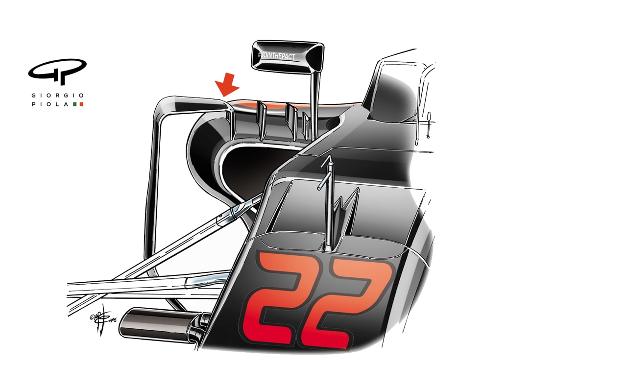 McLaren MP4-31 - sidepod updates