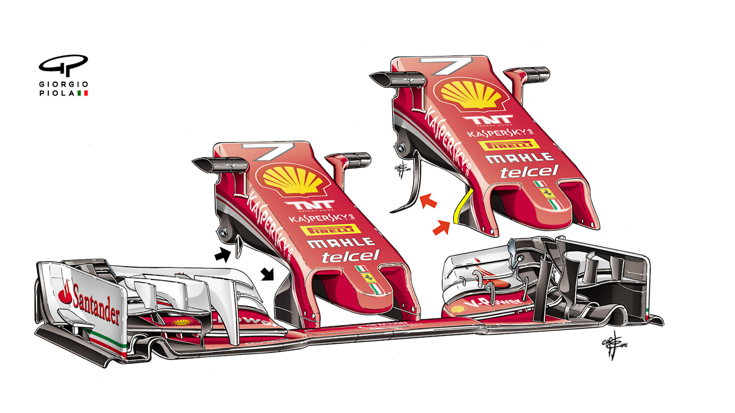 Ferrari SF16-H - Japan front wing pillars