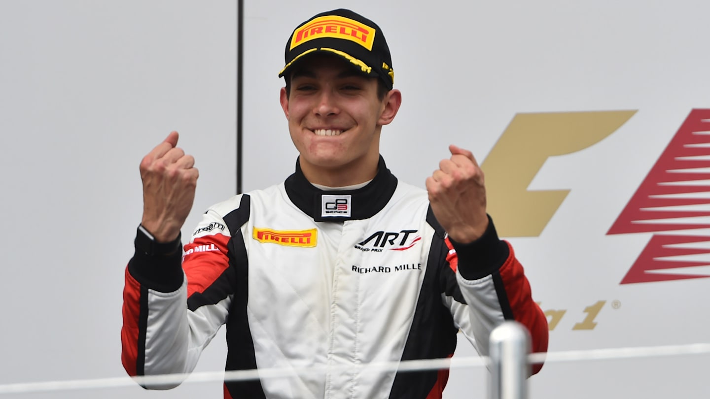 www.sutton-images.com  Race two second placed Esteban Ocon (FRA) ART Grand Prix celebrates on the