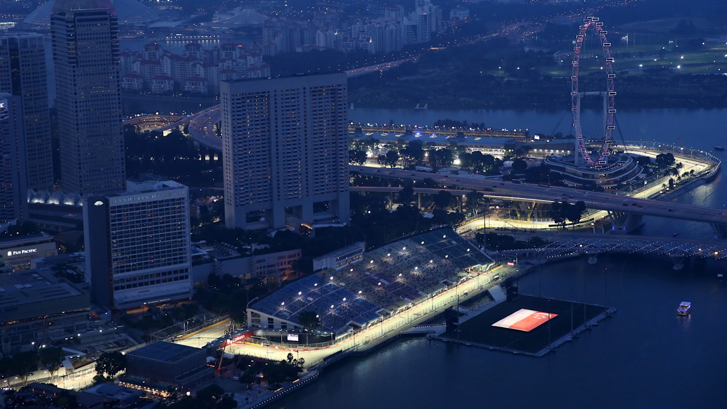 Scenic aerial view. Formula One World Championship, Rd14, Singapore Grand Prix, Marina Bay Street