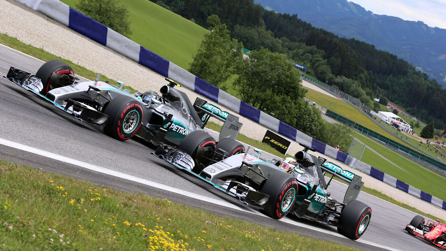 www.sutton-images.com  Nico Rosberg (GER) Mercedes AMG F1 W06 and Lewis Hamilton (GBR) Mercedes