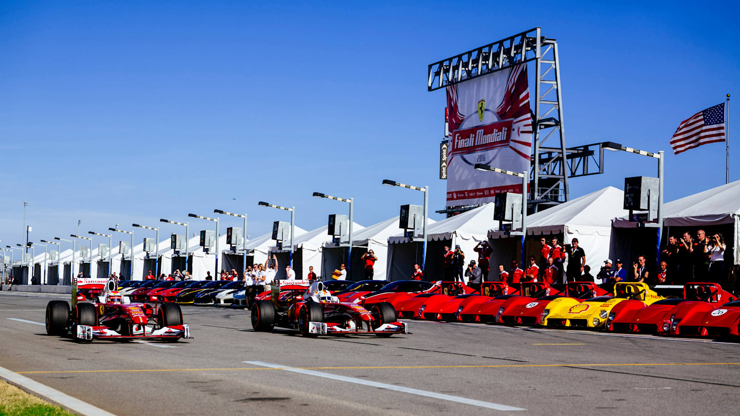 Sebastian Vettel and Kimi Raikkonen at Ferrari’s Finali Mondiali event, Daytona International Speedway, Florida, USA, December 2016 © Ferrari