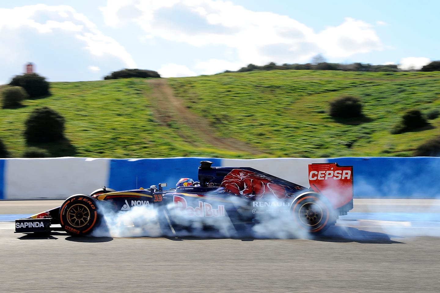 Max Verstappen (NDL) Scuderia Toro Rosso locks up at Formula One Testing, Day Four, Jerez, Spain, 4