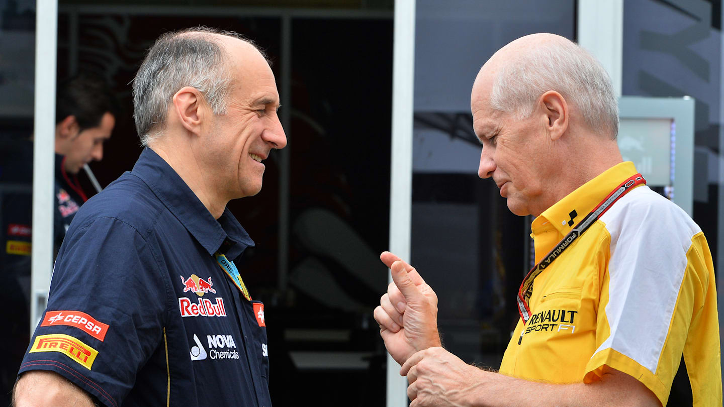 Franz Tost (AUT) Scuderia Toro Rosso Team Principal and Jean-Michel Jalinier (FRA) Renault