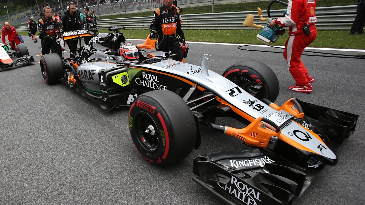 Nico Hulkenberg (GER) Force India VJM08 on the grid at Formula One World Championship, Rd8,