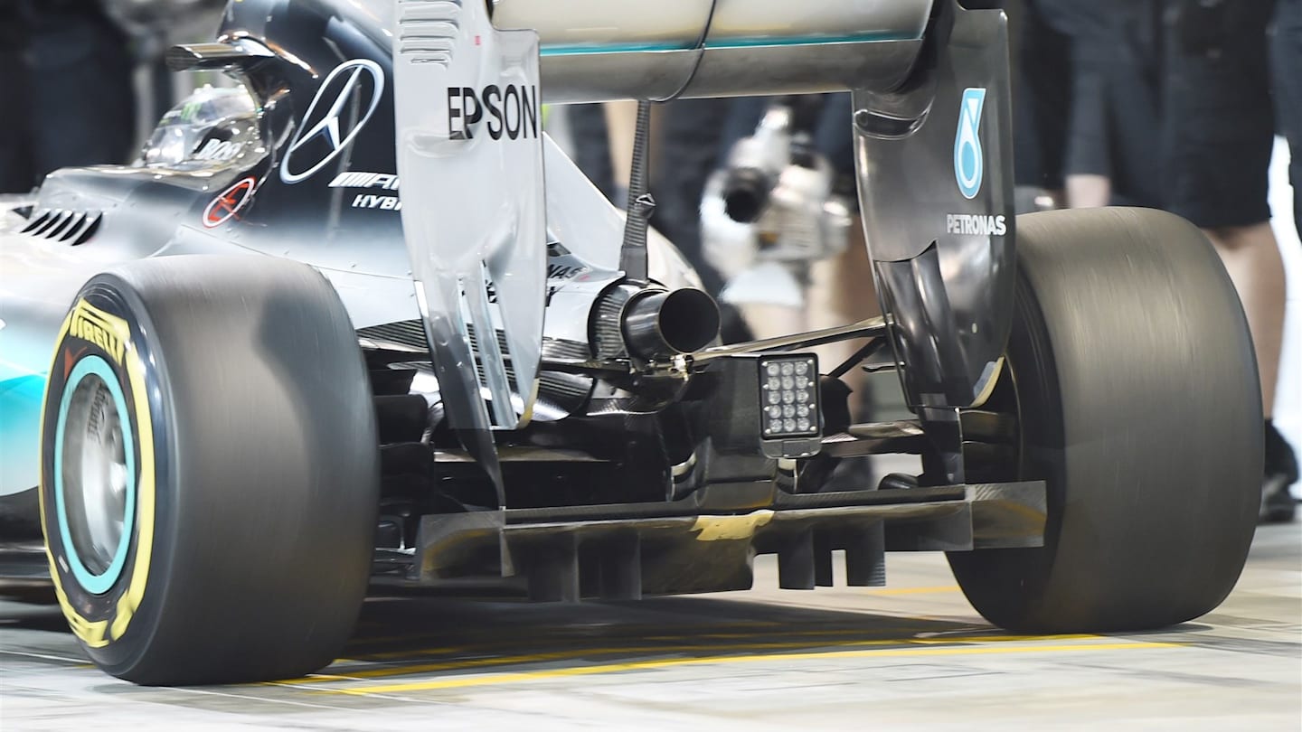 Nico Rosberg (GER) Mercedes AMG F1 W06 rear at Formula One World Championship, Rd4, Bahrain Grand