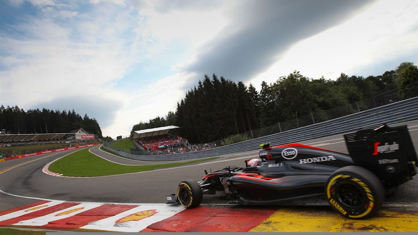 Jenson Button (GBR) McLaren MP4-30 at Formula One World Championship, Rd11, Belgian Grand Prix,