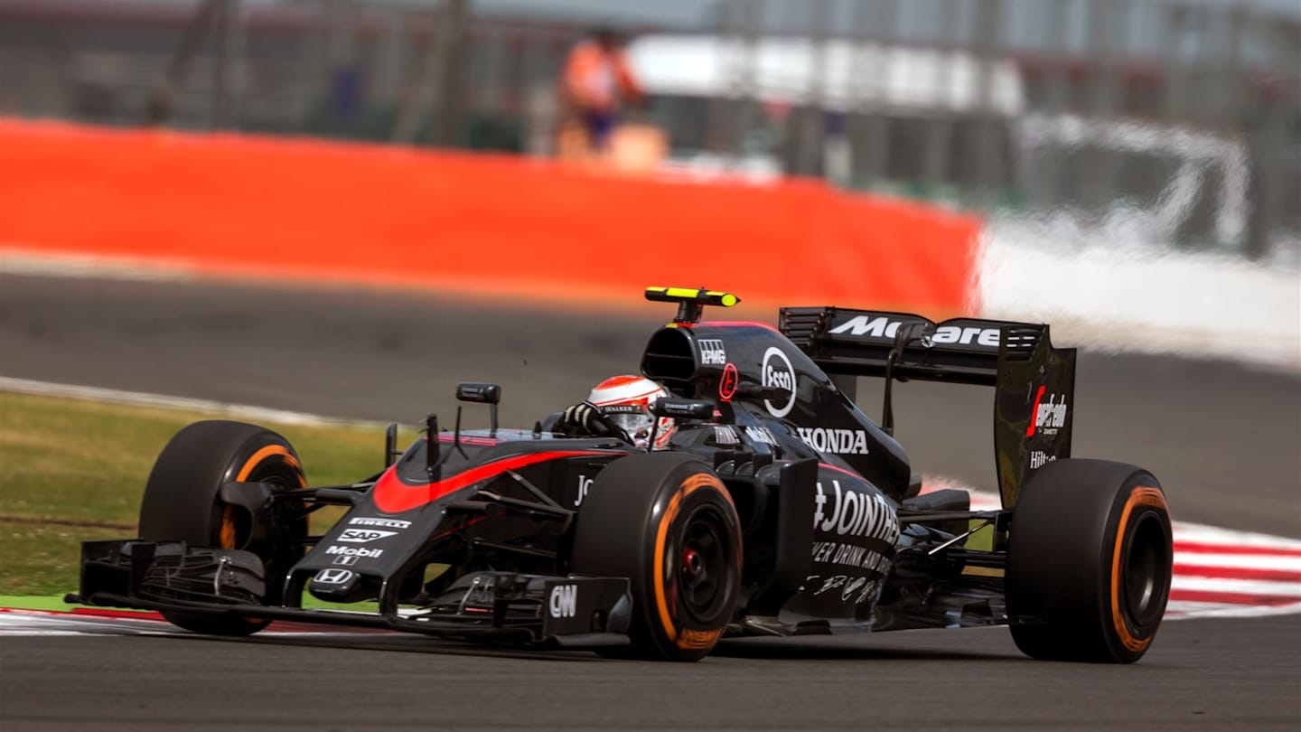 Jenson Button (GBR) McLaren MP4-30 at Formula One World Championship, Rd9, British Grand Prix,