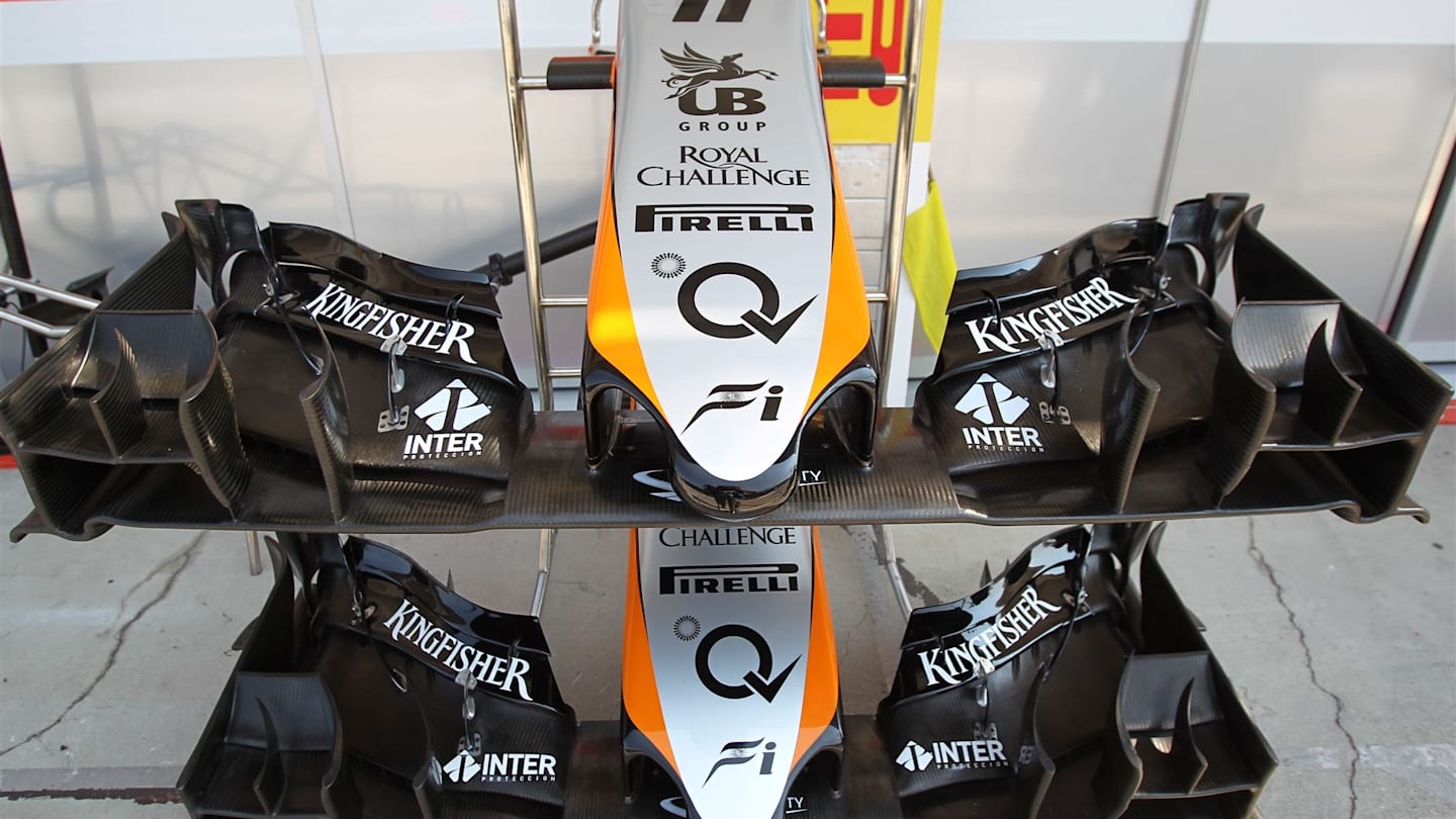 Force India VJM08 nose and front wing at Formula One World Championship, Rd10, Hungarian Grand