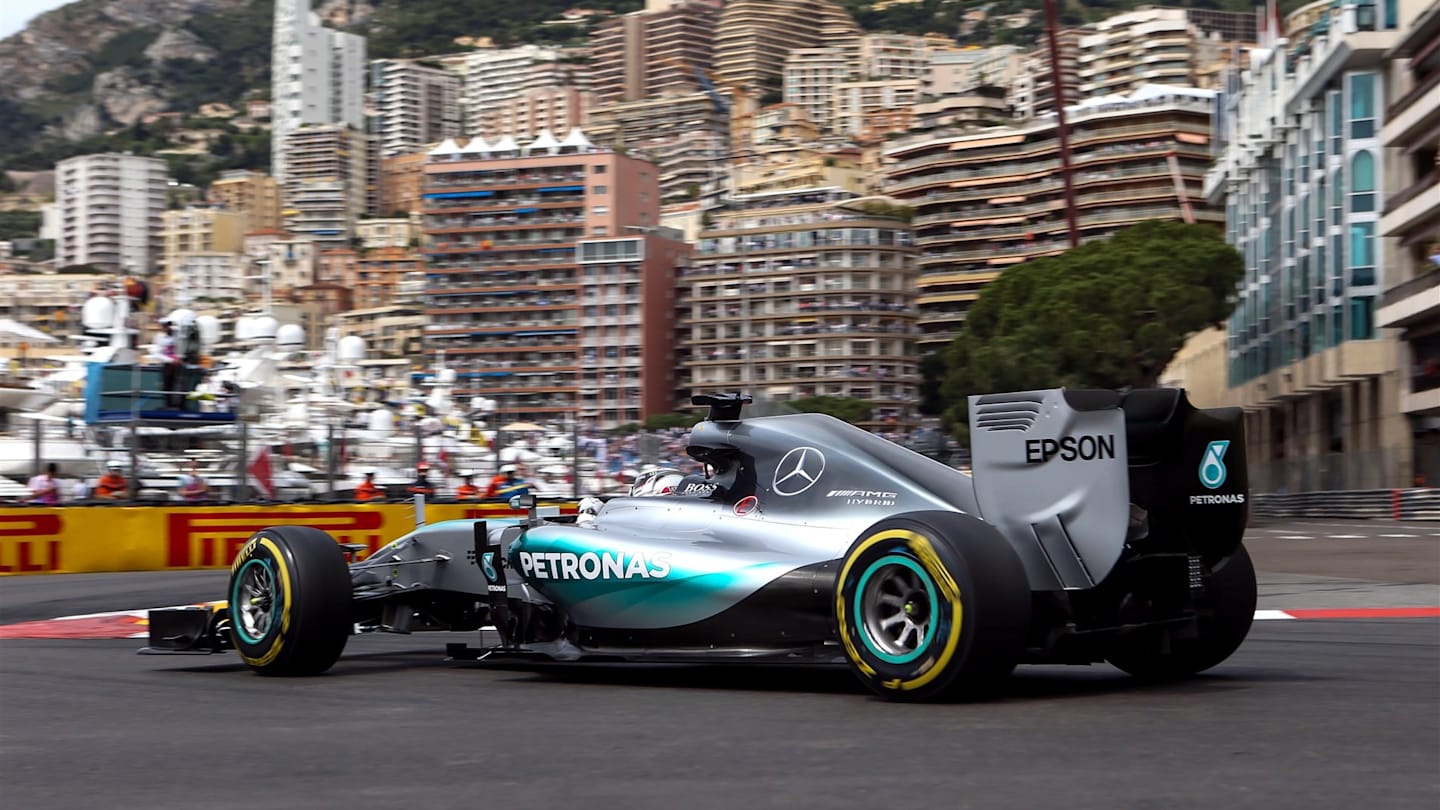 Lewis Hamilton (GBR) Mercedes AMG F1 W06 at Formula One World Championship, Rd6, Monaco Grand Prix