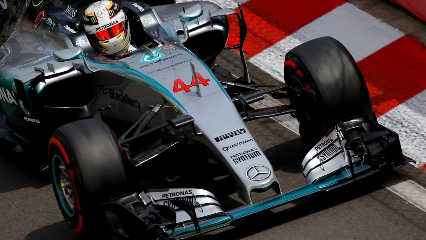 Lewis Hamilton (GBR) Mercedes AMG F1 W06 at Formula One World Championship, Rd6, Monaco Grand Prix