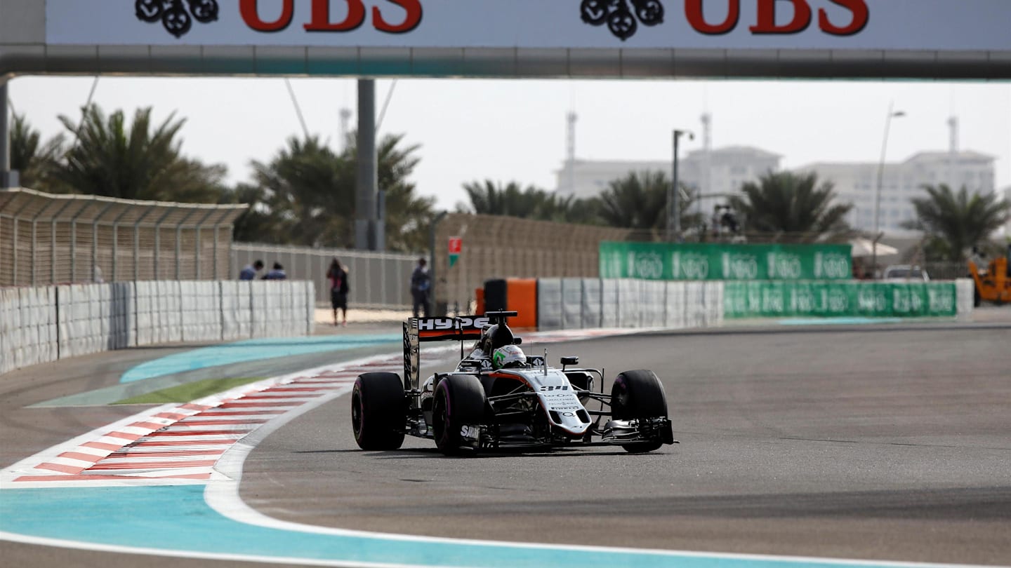 Alfonso Celis jr (MEX) Force India VJM09 at Formula One World Championship, Rd21, Abu Dhabi Grand Prix, Practice, Yas Marina Circuit, Abu Dhabi, UAE, Friday 25 November 2016. © Sutton Images