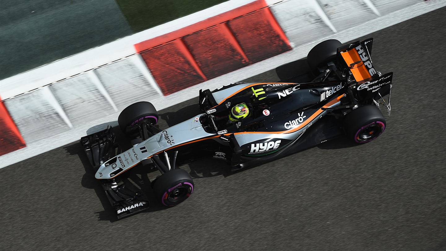 Sergio Perez (MEX) Force India VJM09 at Formula One World Championship, Rd21, Abu Dhabi Grand Prix, Practice, Yas Marina Circuit, Abu Dhabi, UAE, Friday 25 November 2016. © Sutton Images