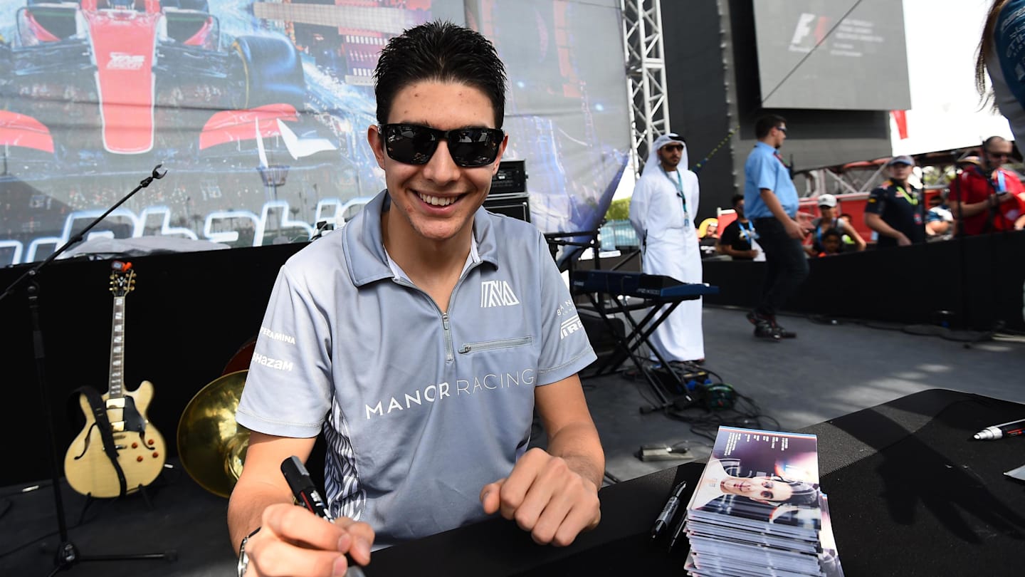 Esteban Ocon (FRA) Manor Racing at the autograph session at Formula One World Championship, Rd21, Abu Dhabi Grand Prix, Practice, Yas Marina Circuit, Abu Dhabi, UAE, Friday 25 November 2016. © Sutton Images