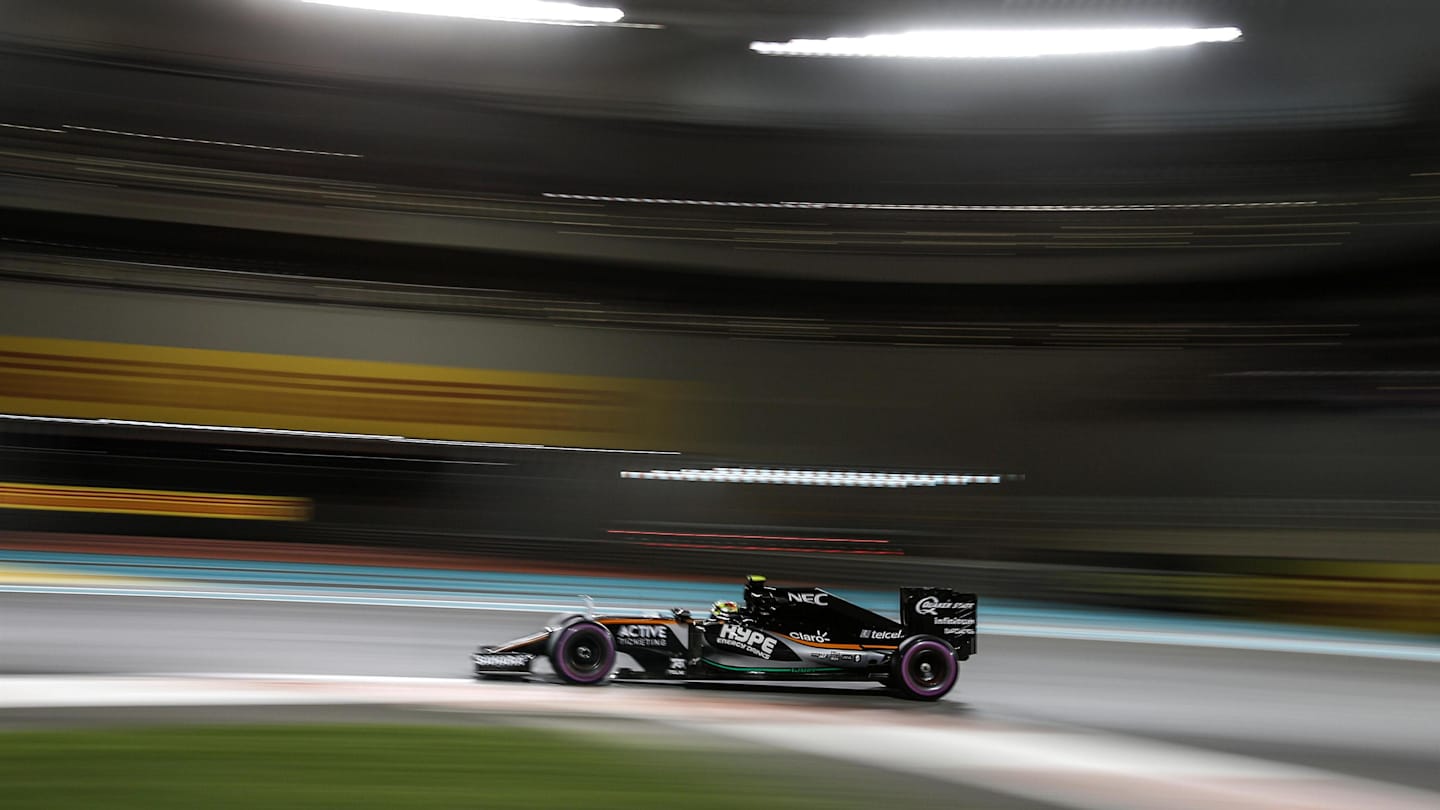 Sergio Perez (MEX) Force India VJM09 at Formula One World Championship, Rd21, Abu Dhabi Grand Prix,