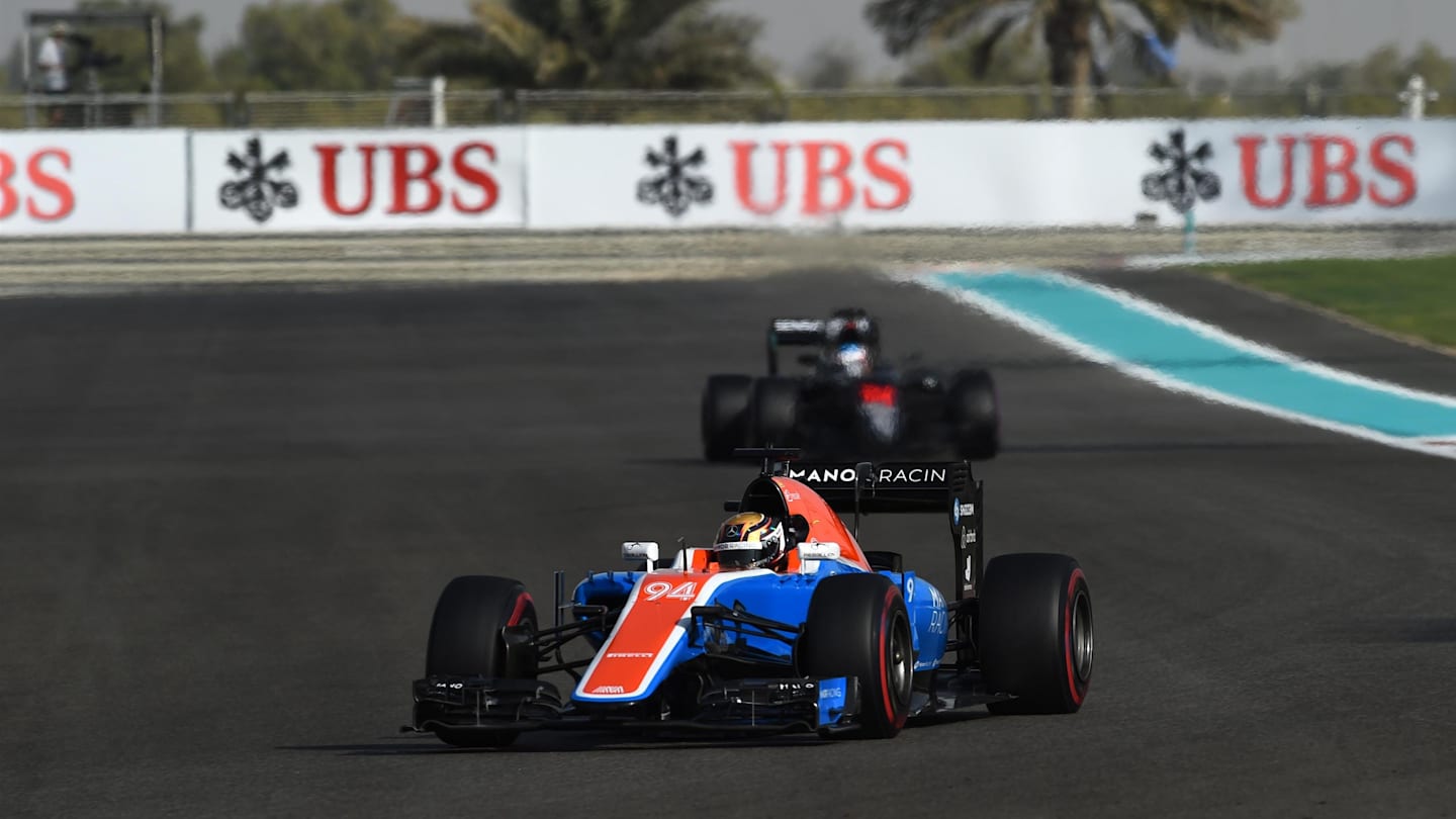 Pascal Wehrlein (GER) Manor Racing MRT05 at Formula One World Championship, Rd21, Abu Dhabi Grand Prix, Qualifying, Yas Marina Circuit, Abu Dhabi, UAE, Saturday 26 November 2016. © Sutton Images