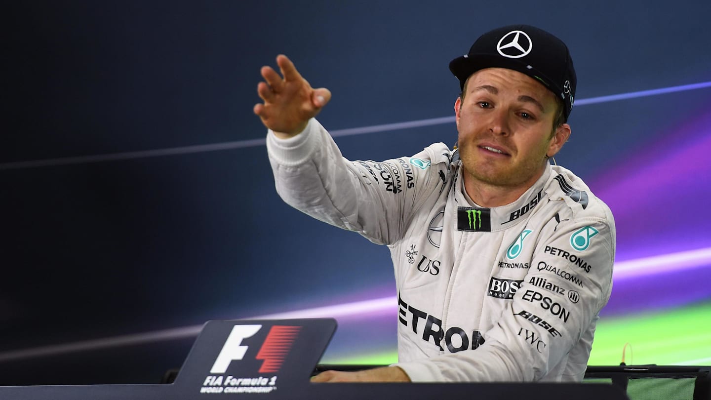 World Champion Nico Rosberg (GER) Mercedes AMG F1 in the Press Conference at Formula One World Championship, Rd21, Abu Dhabi Grand Prix, Race, Yas Marina Circuit, Abu Dhabi, UAE, Sunday 27 November 2016. © Sutton Images