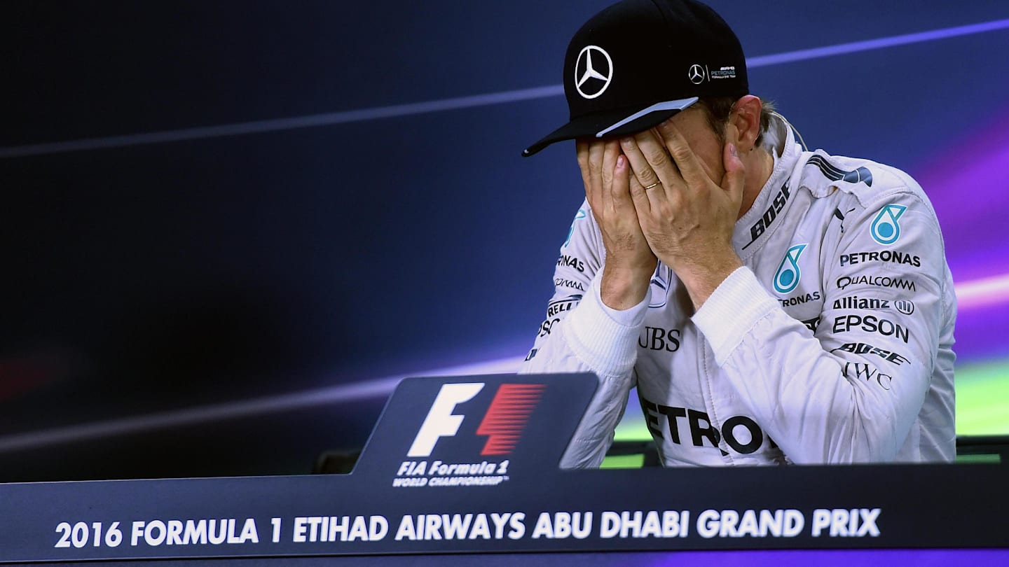 World Champion Nico Rosberg (GER) Mercedes AMG F1 in the Press Conference at Formula One World Championship, Rd21, Abu Dhabi Grand Prix, Race, Yas Marina Circuit, Abu Dhabi, UAE, Sunday 27 November 2016. © Sutton Images