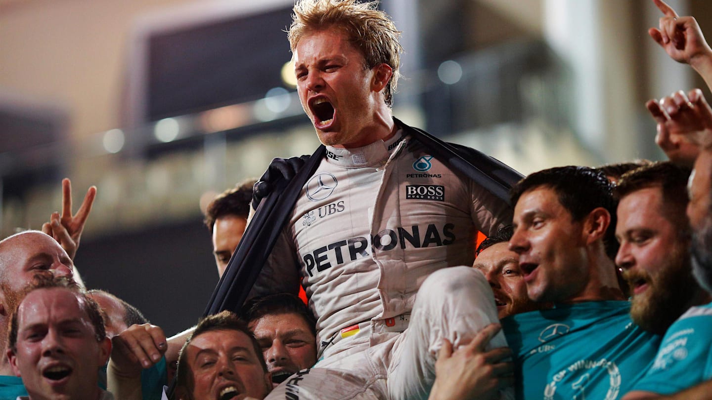 World Champion Nico Rosberg (GER) Mercedes AMG F1 celebrates with the team at Formula One World