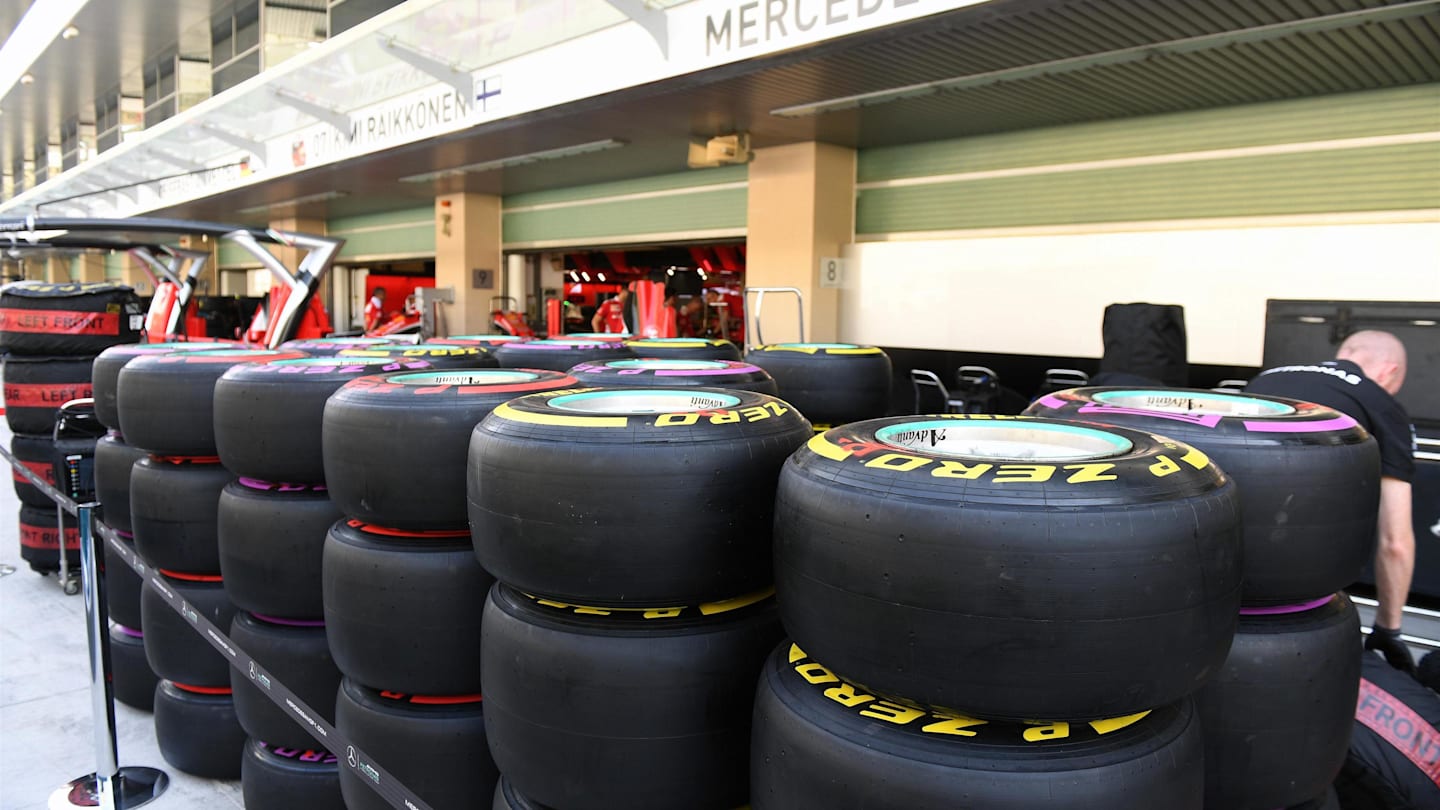 Pirelli tyres at Formula One World Championship, Rd21, Abu Dhabi Grand Prix, Preparations, Yas Marina Circuit, Abu Dhabi, UAE, Thursday 24 November 2016. © Sutton Images