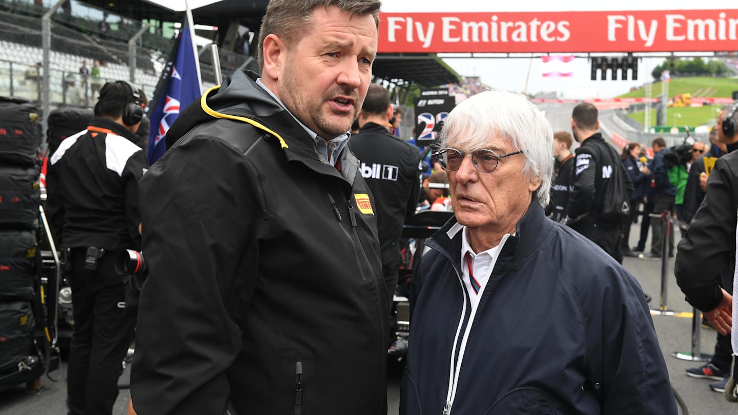 Bernie Ecclestone (GBR) CEO Formula One Group (FOM) and Paul Hembery (GBR) Pirelli Motorsport