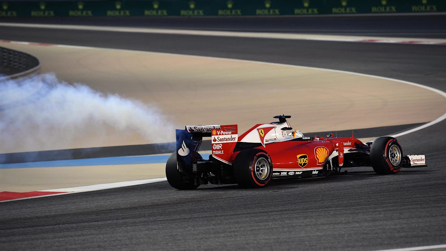 Sebastian Vettel (GER) Ferrari SF16-H suffers engine failure on the parade lap at Formula One World