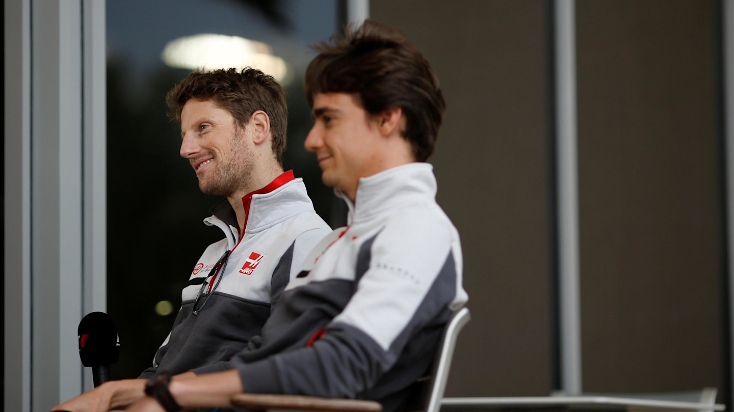 Romain Grosjean (FRA) Haas F1 and Esteban Gutierrez (MEX) Haas F1 at Formula One World