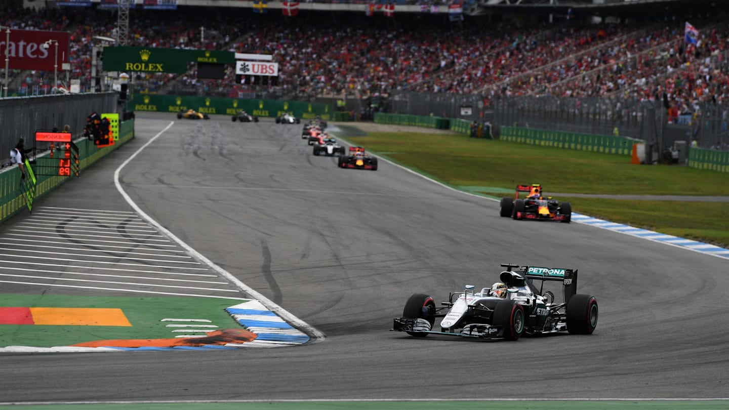 Lewis Hamilton (GBR) Mercedes-Benz F1 W07 Hybrid at Formula One World Championship, Rd12, German Grand Prix, Race, Hockenheim, Germany, Sunday 31 July 2016. © Sutton Images