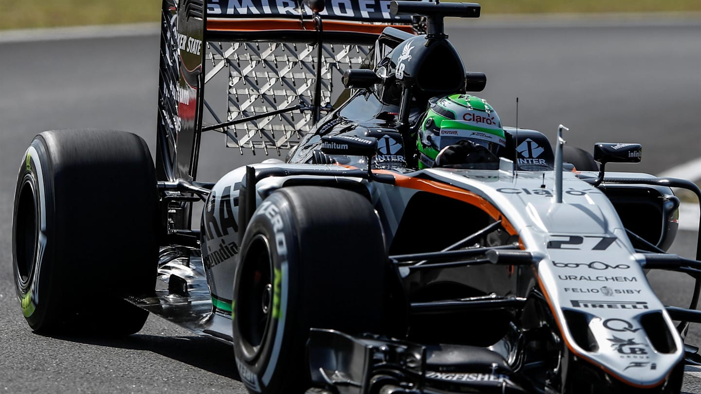 Nico Hulkenberg (GER) Force India VJM09 with aero sensor at Formula One World Championship, Rd16, Malaysian Grand Prix, Practice, Sepang, Malaysia, Friday 30 September 2016. © Sutton Images